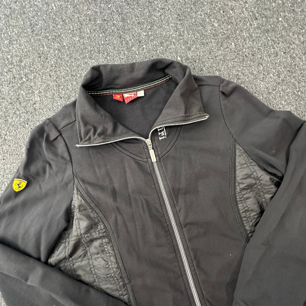 Puma Ferrari Track Jacket Womens Large Black Scuderia Full Zip Racing Sporty